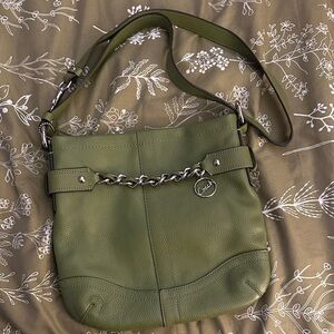 Coach Green Leather Shoulder/Crossbody Bag
